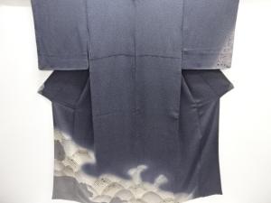 未使用品　仕立て上がり　縮緬地　抽象波模様訪問着